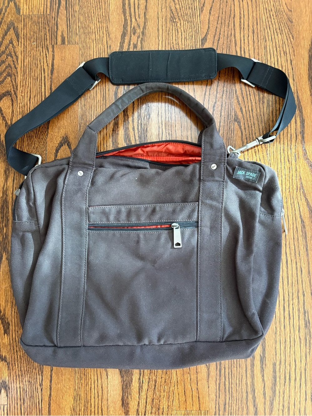 Jack Spade Waxwear Brown Canvas Laptop Briefcase